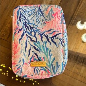 Lilly Pulitzer Coral Reef Zip Pouch in Pink, Blue & Teal